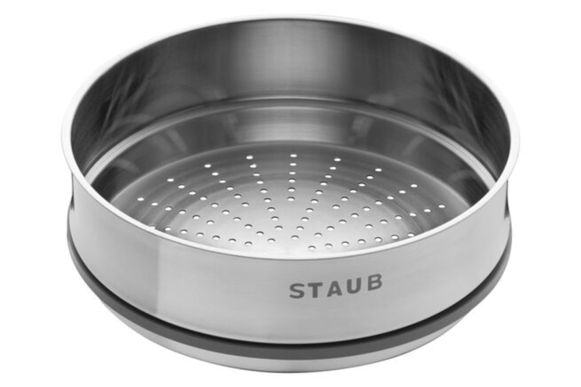 Staub dampkurv i rustfrit stål til rund bradepande