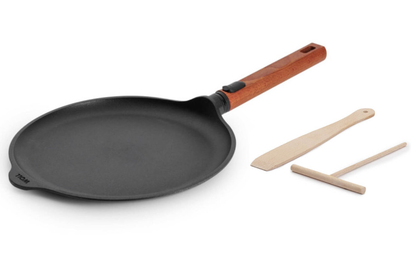 Woll Diamond QXR Eco Logic -kreppikone valetusta alumiinista, jossa on irrotettava puinen kahva 26cm