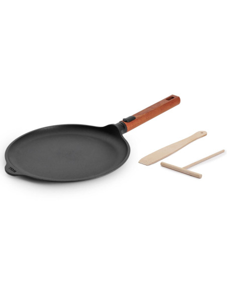 Woll Diamond QXR Eco Logic Crêpepfanne aus Aluminiumguss mit abnehmbarem Holzgriff 26cm