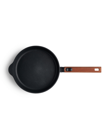 Woll Diamond QXR Eco Logic koekenpan van gegoten aluminium met afneembare houten steel