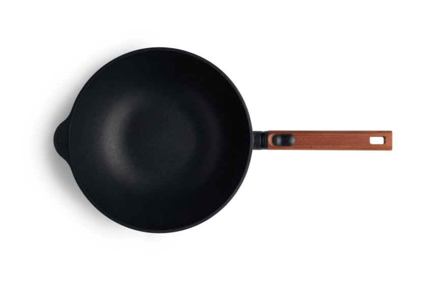 Wok Woll Diamond QXR Eco Logic in alluminio fuso con manico in legno rimovibile