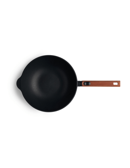 Wok Woll Diamond QXR Eco Logic valettu alumiini irrotettava puinen kahva