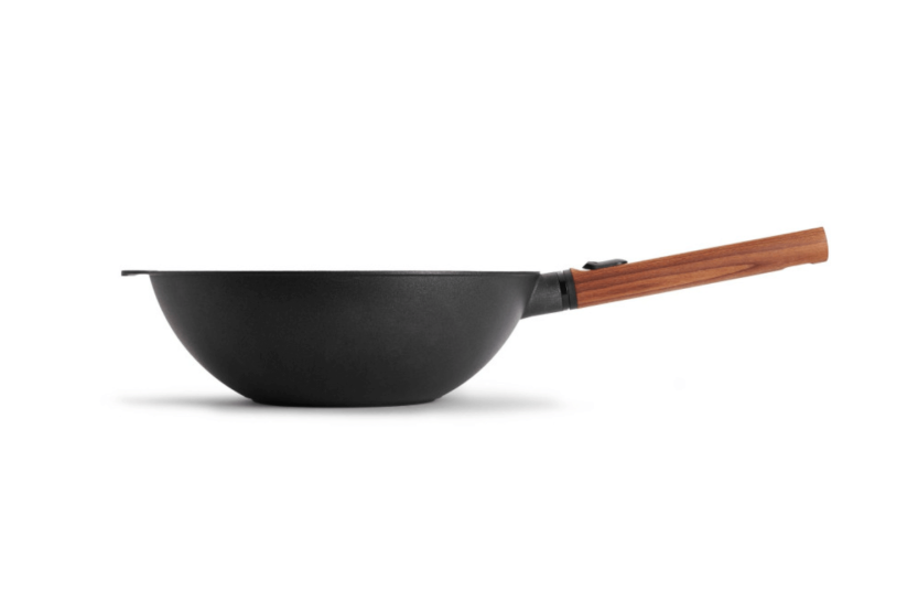 Wok Woll Diamond QXR Eco Logic in alluminio fuso con manico in legno rimovibile