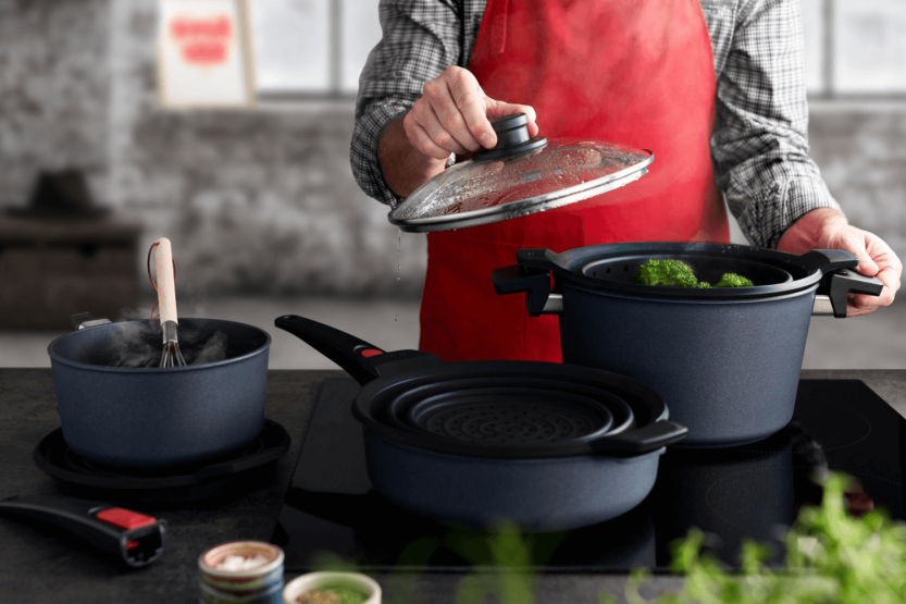 Woll Diamond Lite olla de aluminio fundido + tapa de cristal