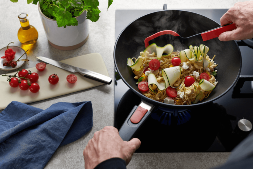 Wok Woll Diamond Lite gjuten aluminium avtagbart polymerhandtag