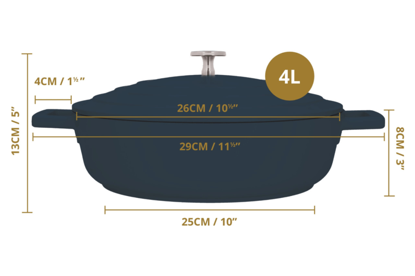 MasterClass induktionskompatibel rund sauteuse i gjutet aluminium 4L