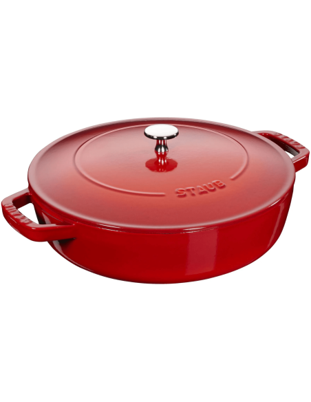 Staub Chistera kersen geëmailleerde gietijzeren sauteerpan