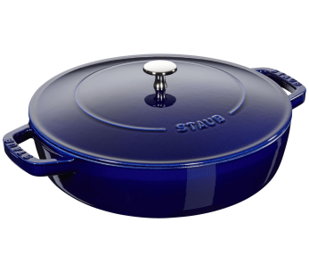Padella in ghisa smaltata blu profondo Staub Chistera 2
