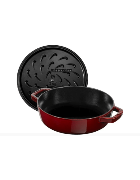 Staub Chistera emaljerad gjutjärnssautépanna grenadine