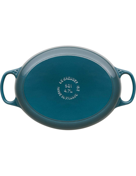 Ovale Cocotte aus emailliertem Gusseisen Le Creuset Signature 29cm Deep Teal