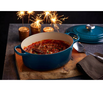 Caçarola oval em ferro fundido esmaltado Le Creuset Signature 29cm Deep Teal 2