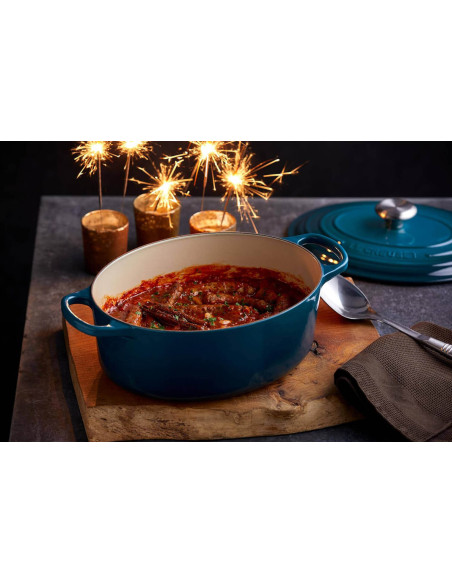 Le Creuset Signature oval emaljerad gjutjärnsgryta 29cm Deep Teal