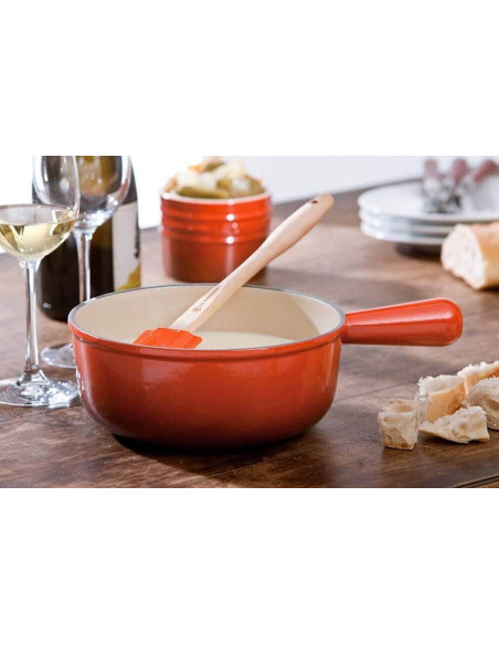 Le Creuset 22CM Cerise esmaltado olla de fondue de hierro fundido