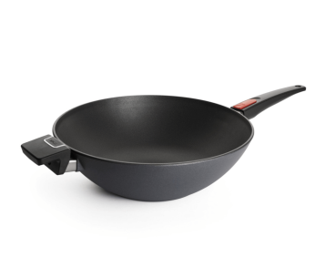 Wok Woll Diamond Lite i støbt aluminium med aftageligt polymerhåndtag 34 cm + låg