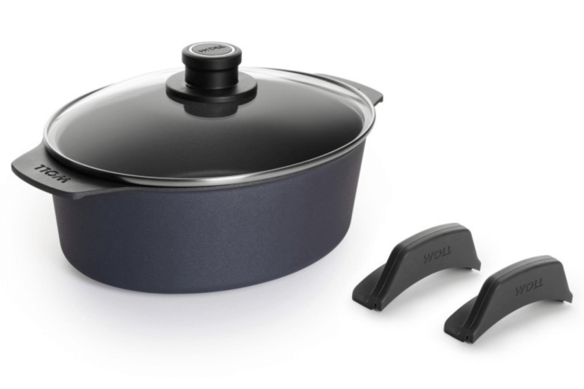 Woll Diamond Lite oval gryte i støpt aluminium + avtakbare håndtak i polymer