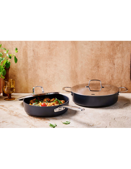 Padella antiaderente rivestita in ceramica Beka Maestro 24 cm con manico lungo + coperchio