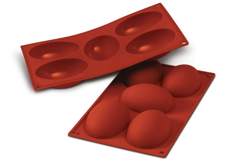 Professionelle Silikonform Silikomart Silicon Flex 300x175mm 5 halbe Eier