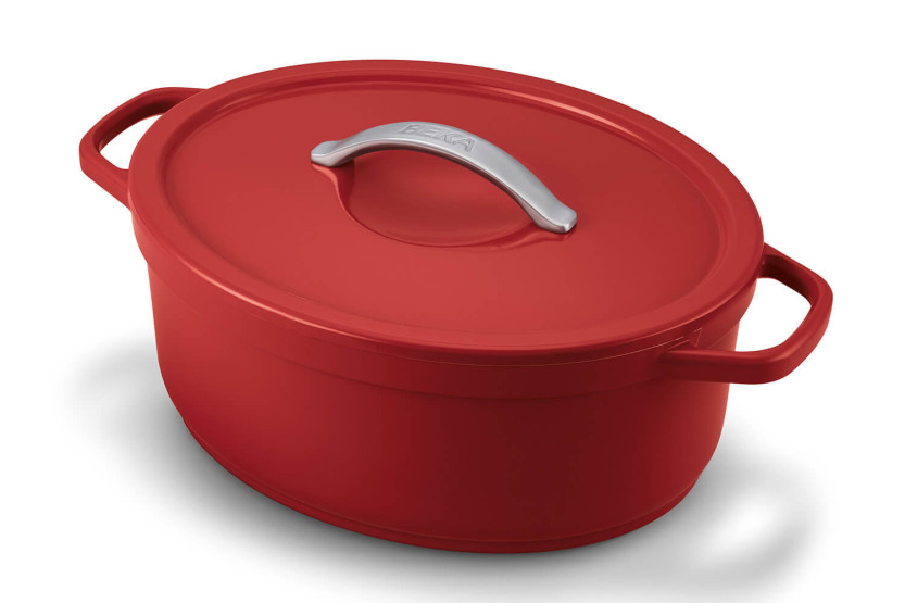 Beka Plume oval aluminiumgryta 31 cm - Röd
