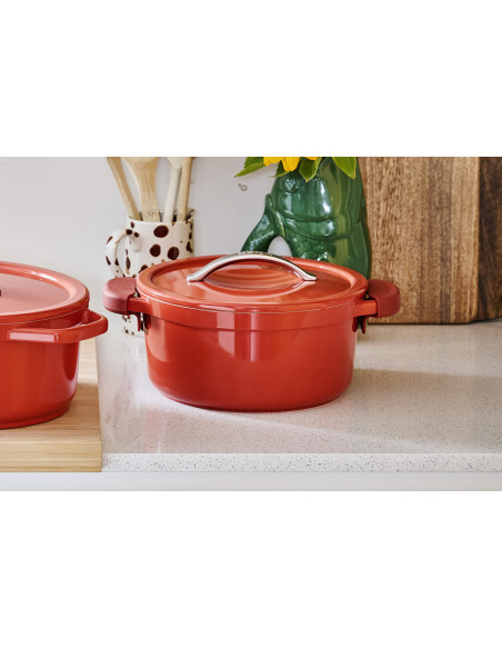 Casseruola rotonda in alluminio Beka Plume 24 cm - Rosso