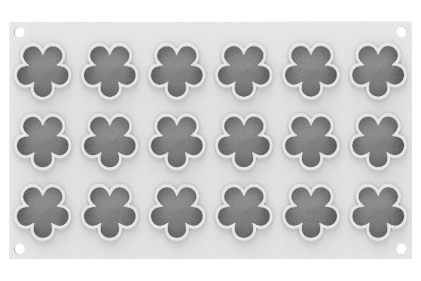 Molde silicona 3D profesional Silikomart 18 flores XS