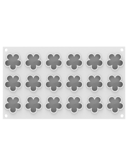 Molde de silicone 3D profissional Silikomart 18 flores XS