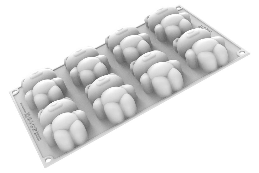 Silikomart professionele silicone vorm 300x175mm 8 teddyberen