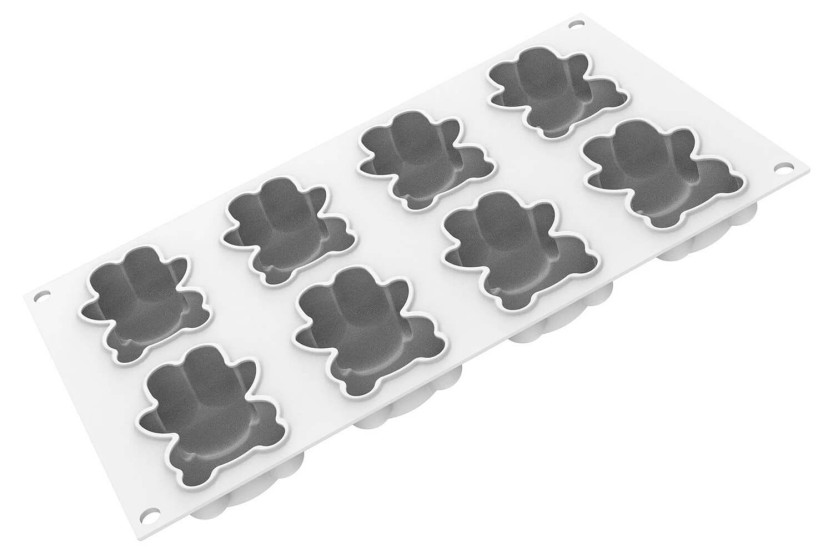 Silikomart molde de silicone profissional 300x175mm 8 ursinhos de peluche