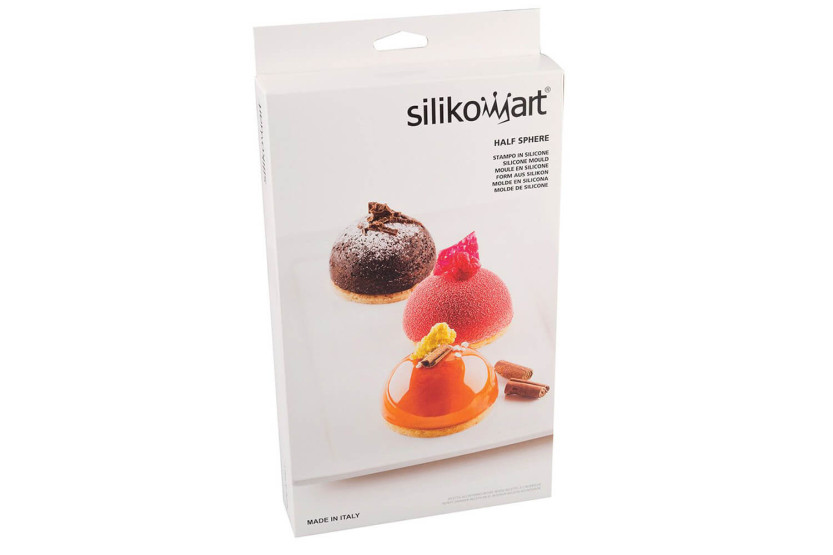 Molde silicona profesional Silikomart Silicon Flex 300x175 6 medias esferas 80ml