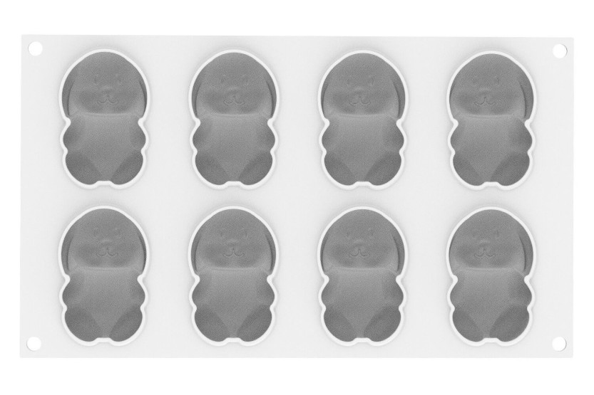Silikomart 3D molde de silicona profesional 8 conejos 70ml