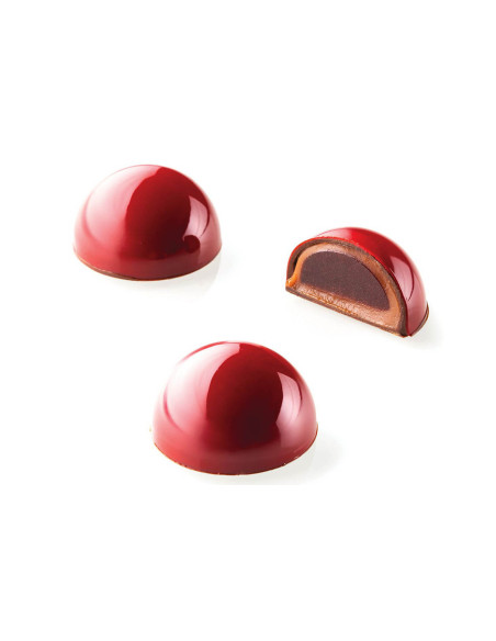 Tritanform und Silikoneinsatz Silikomart Chocado 24 Halbkugeln