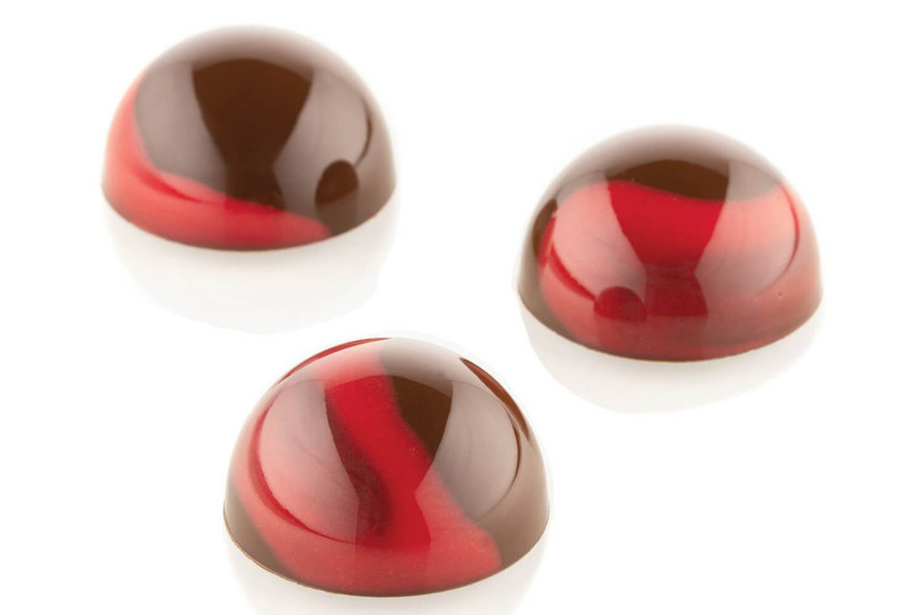 Tritanform und Silikoneinsatz Silikomart Chocado 24 Halbkugeln