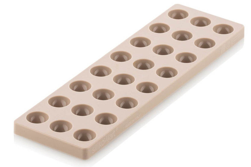 Tritanform und Silikoneinsatz Silikomart Chocado 24 Halbkugeln