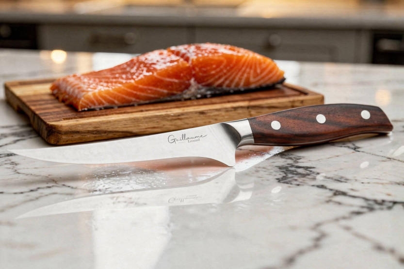 Guillaume Leonard Cuistot 18cm stainless steel and red sandalwood filet de sole knife