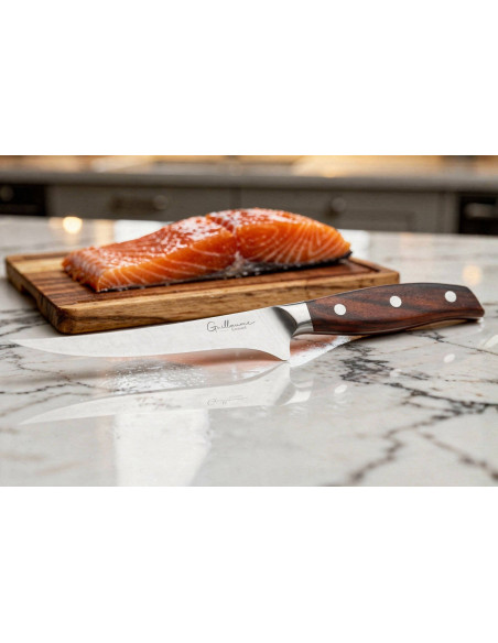 Guillaume Leonard Cuistot 18cm mes voor tongfilet in roestvrij staal en rood sandelhout