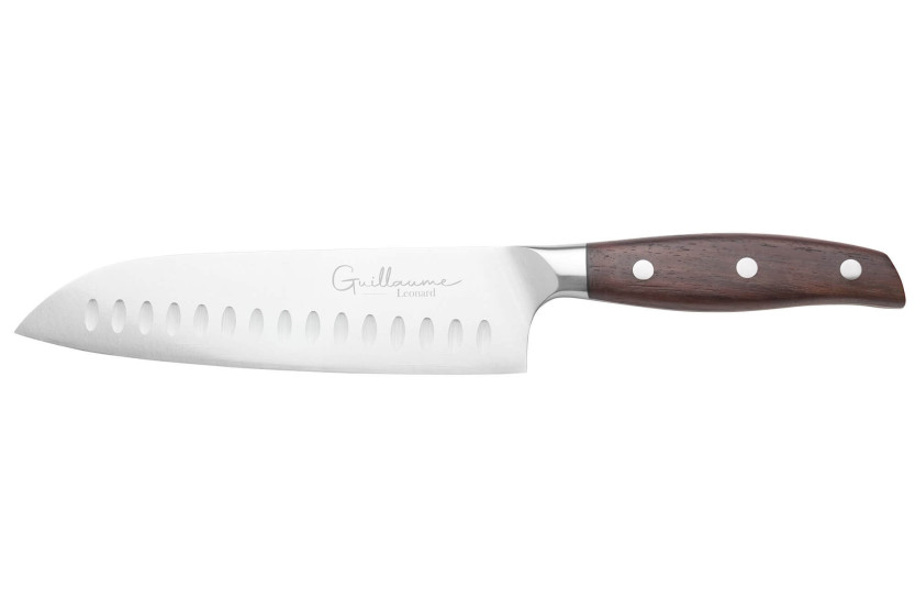 Guillaume Leonard Cuistot 17 cm santokukniv i rustfrit stål og rødt sandeltræ