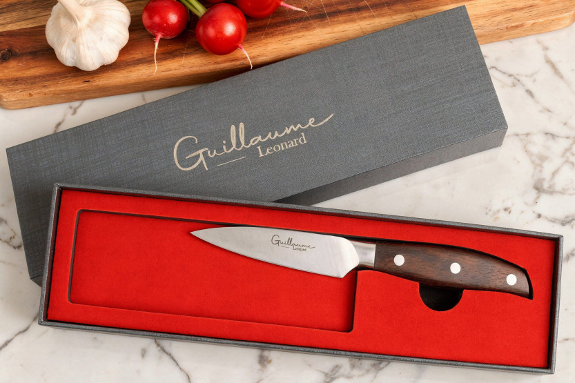 Guillaume Leonard Cuistot 9cm stainless steel and red sandalwood paring knife