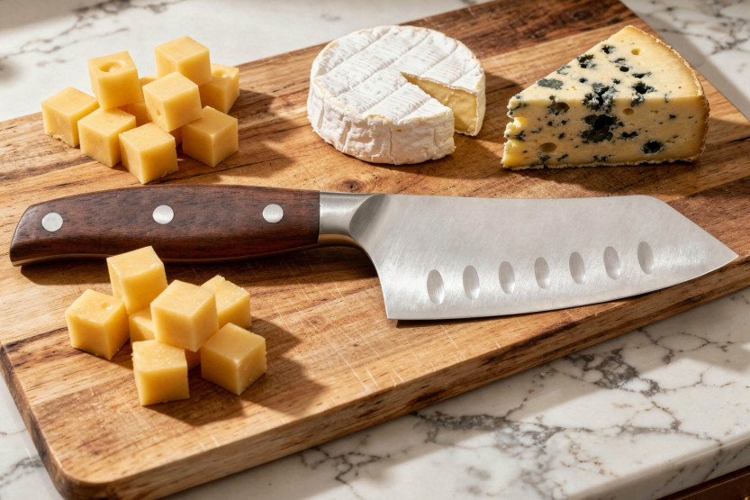 Cuchillo para queso Guillaume Leonard Cuistot 12cm acero inoxidable y sándalo rojo