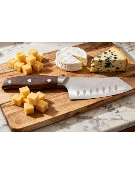Cuchillo para queso Guillaume Leonard Cuistot 12cm acero inoxidable y sándalo rojo
