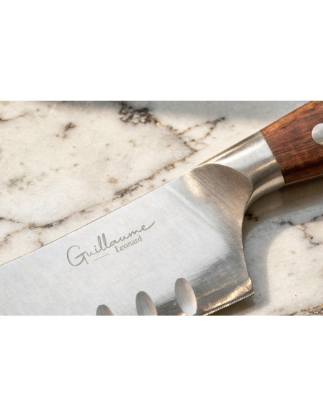 Coltello da formaggio Guillaume Leonard Cuistot 12 cm in acciaio inossidabile e legno di sandalo rosso