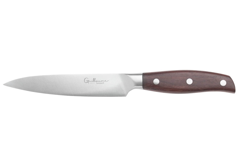 Guillaume Leonard Cuistot 13 cm universalkniv i rustfrit stål og rødt sandeltræ