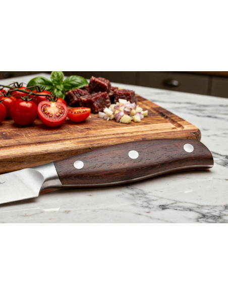 Coltello multiuso Guillaume Leonard Cuistot 13 cm in acciaio inossidabile e legno di sandalo rosso