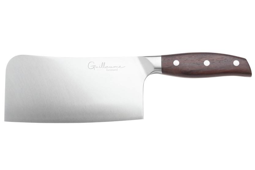 Faca de cutelo Guillaume Leonard Cuistot 17cm em aço inoxidável e sândalo vermelho