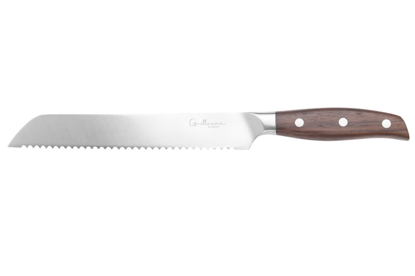 Guillaume Leonard Cuistot 20 cm brødkniv i rustfrit stål og rødt sandeltræ