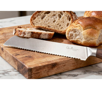 Coltello da pane Guillaume Leonard Cuistot 20 cm in acciaio inox e legno di sandalo rosso 2