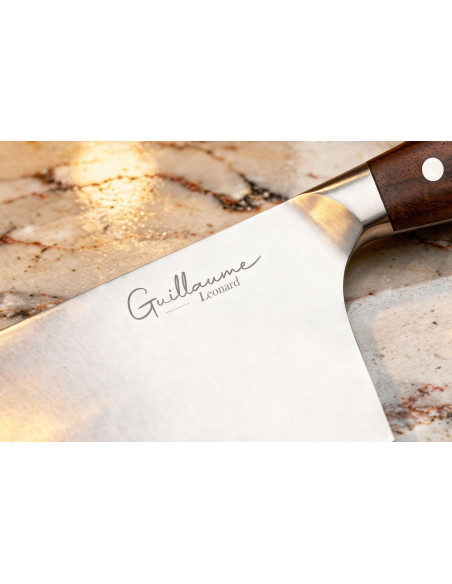 Coltello da chef cinese Guillaume Leonard Cuistot 17 cm in acciaio inossidabile e legno di sandalo rosso
