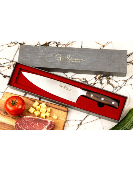 Cuchillo de cocinero Guillaume Leonard Cuistot de 20 cm de acero inoxidable y sándalo rojo