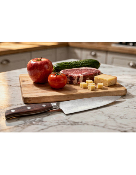 Cuchillo de cocinero Guillaume Leonard Cuistot de 20 cm de acero inoxidable y sándalo rojo
