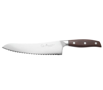 Faca para alimentos congelados Guillaume Leonard Cuistot 20cm em aço inoxidável e sândalo vermelho