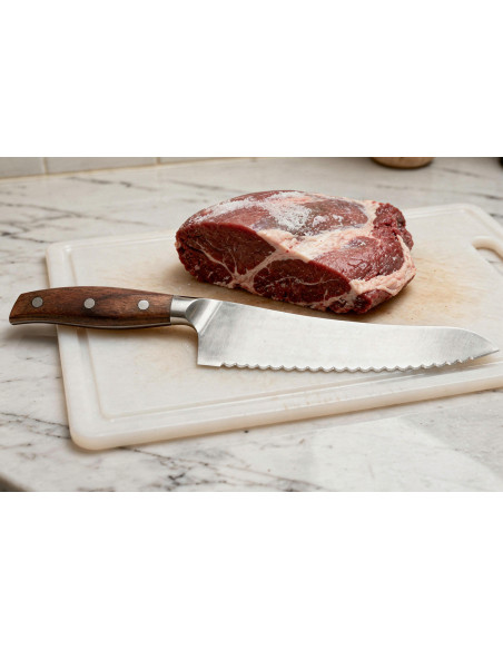 Cuchillo para congelados Guillaume Leonard Cuistot de 20 cm en acero inoxidable y madera de sándalo rojo