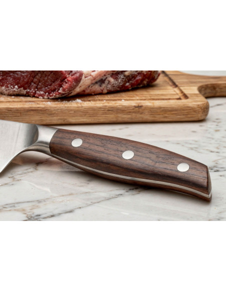 Guillaume Leonard Cuistot 20 cm frossenmatkniv i rustfritt stål og rødt sandeltre